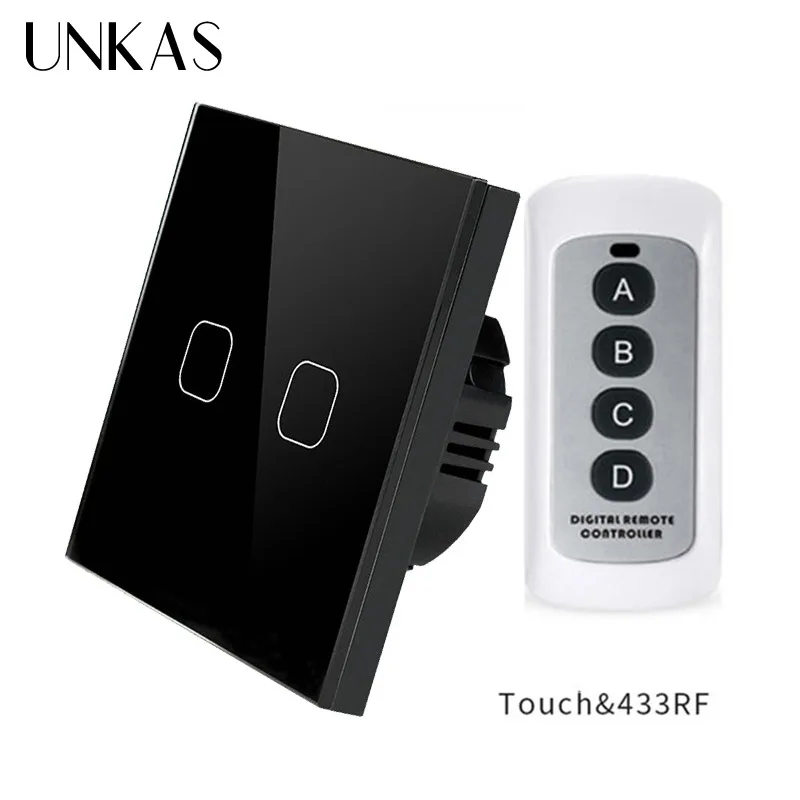 UNKAS 1/2 банда 1 способ беспроводной пульт дистанционного управления Сенсорный 4