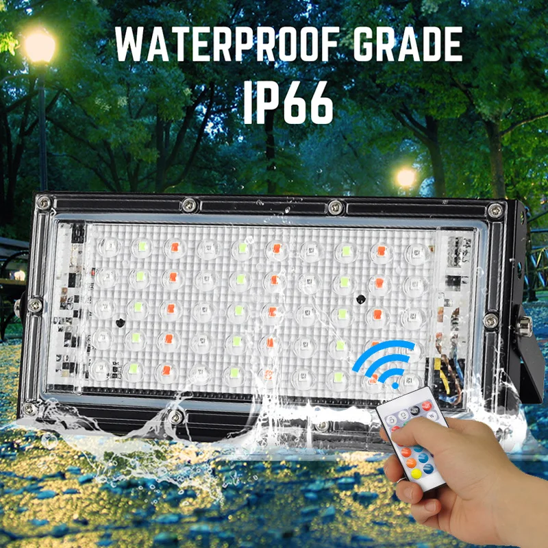 

New 50W Floodlight Dimmable Colorful Perfect Power LED Floodlight LED Street Light 180V 240V Waterproof Landscape Lighting IP66