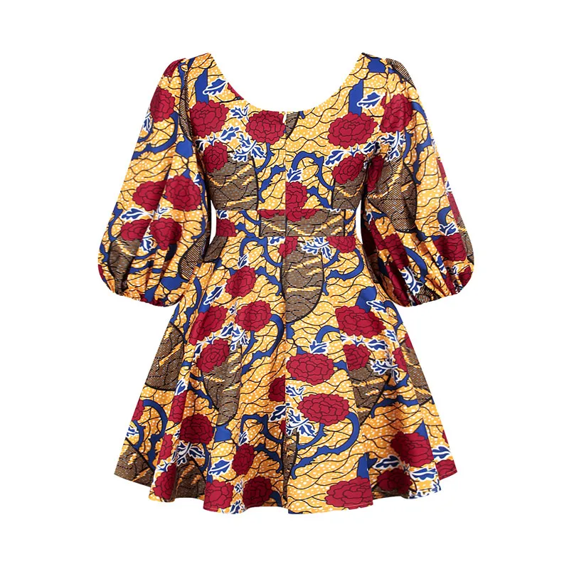 

African Dresses for Women Dashiki Print Sexy V Neck Maxi Dress African Women Clothes Party Africa Dress Robe Africaine Femme