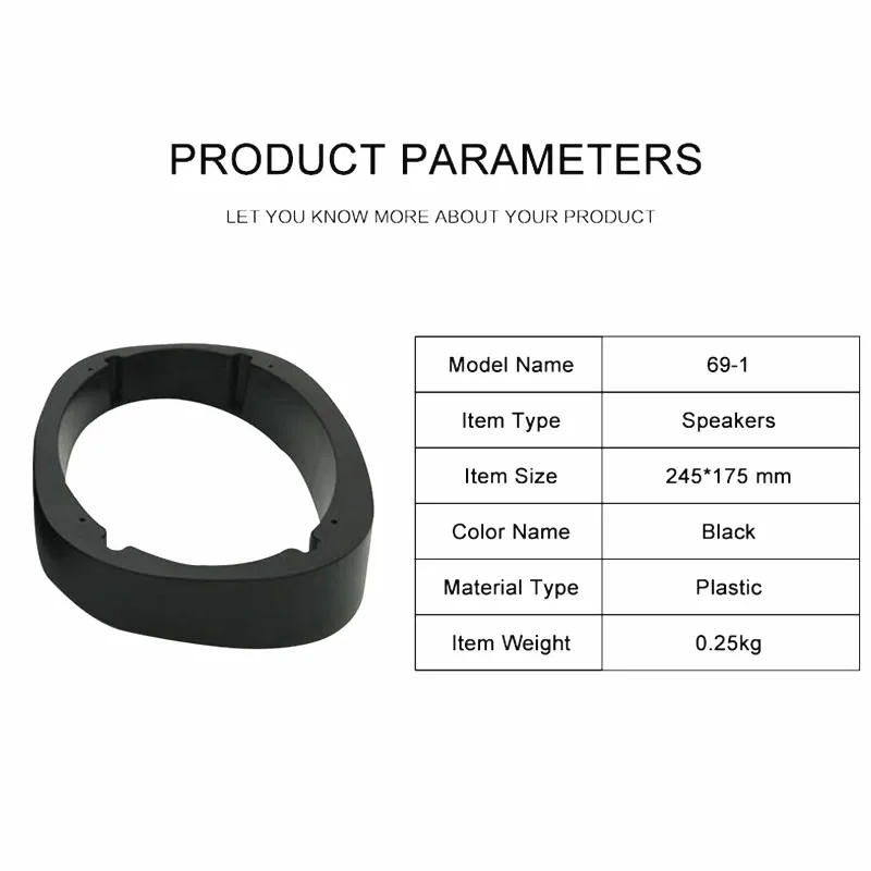 

2pcs 6x9 Inch Coaxial Speaker Car Audio Modified Accessories Oval Beveled 6*9" Plastic Pad Installation Depth Problem Waterproof