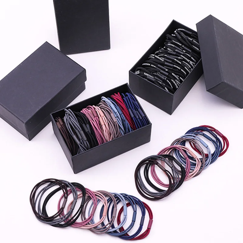 1 комплект элегантные цветные базовые резинки для волос в коробке фиксации