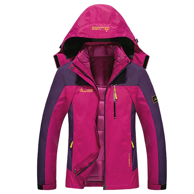 Зимние женские куртки из 2 предметов спортивные водонепроницаемые пальто с