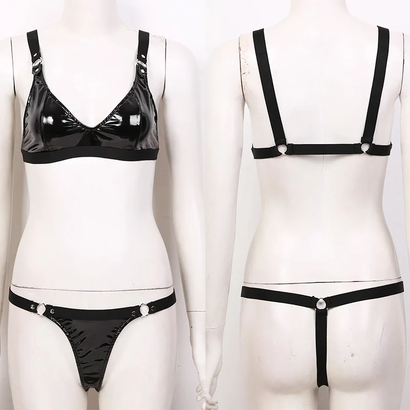 Комплект сексуального женского нижнего белья TiaoBug черный комплект из
