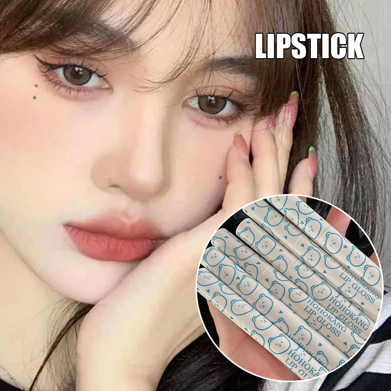 

6 Colors Velvet Lipstick Vivid Colour Non-stick Cup Long Lasting Lip Glosses For Women Girl Professional Lip Makeup Gift