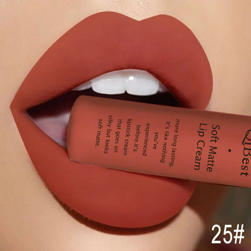 Q1617-25 Brand 34 colors Lip Gloss Long Lasting Red Lips Matte Lipstick Liquid Lip Tint Cosmetic Nude Velvet Lipstick Matte Lip Makeup - Цвет: Q1617-25