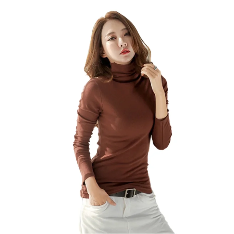 

Women's Sweaters Turtleneck 2021 Autumn Winter Tops Sweater Lady Black White Thin Pullover Jumper Knitted Sweater Pull Femme New
