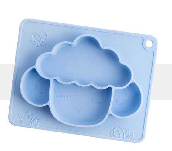 Ребенок овец Посуда улыбающееся силиконовая тарелка с присоской сильная липкая