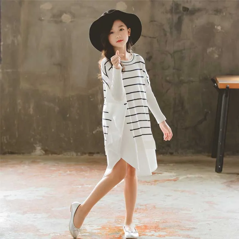 Платье для девочек коллекция 2019 года осенне-зимнее трикотажное детское платье в