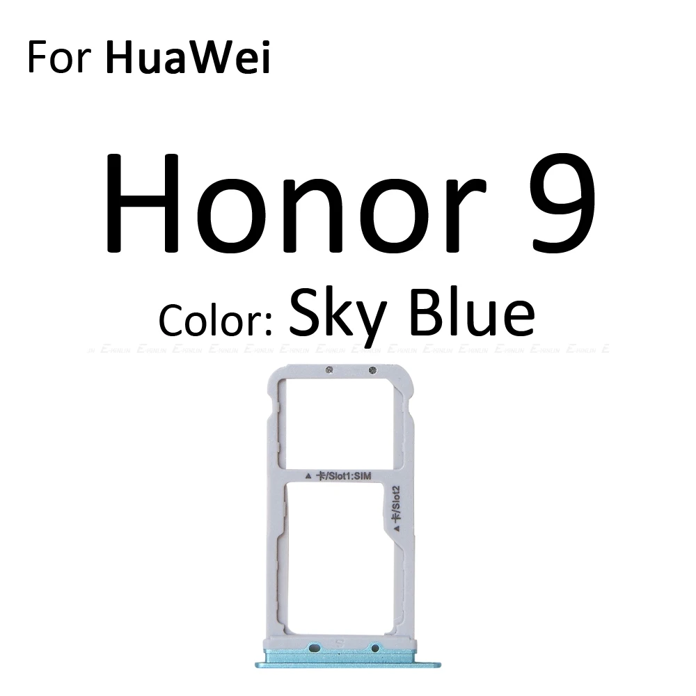 Сим-карты слот, разъем для лотка для устройства чтения sd-карт для Huawei Honor 9 Lite 9i Micro SD Держатель для карт с разъемом контейнер Запчасти для авто - Цвет: For Honor 9 Sky Blue