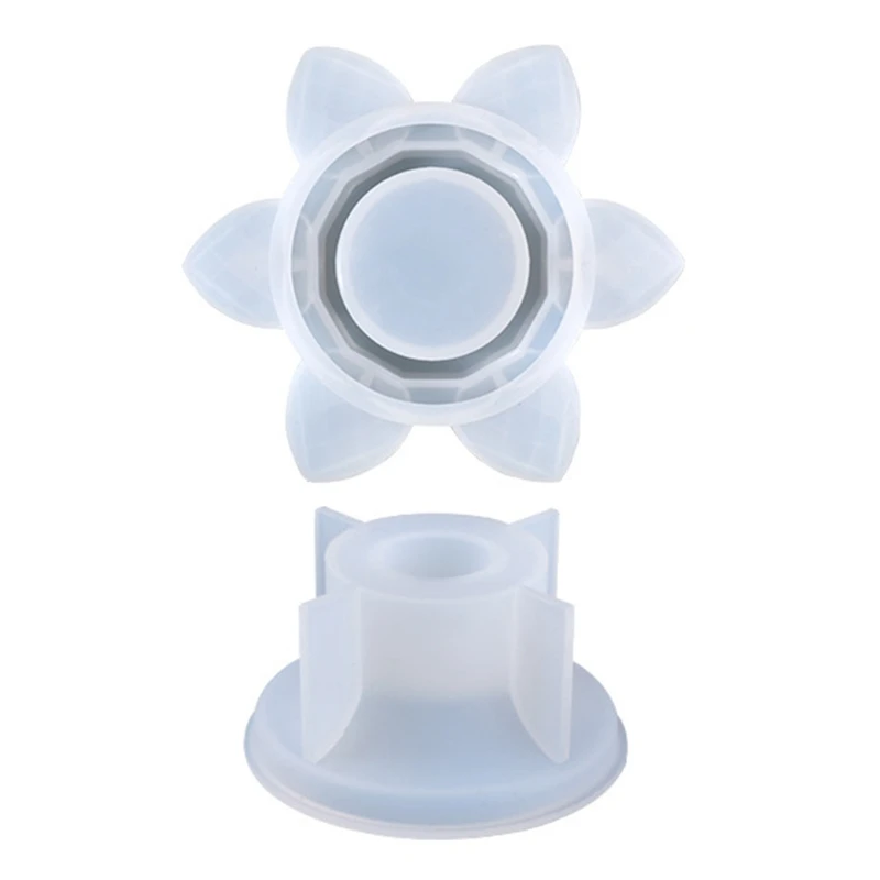 

DIY Crystal Glue Dropping Mould Lotus Candlestick Candy Box Home Table Decoration for DIY Jewelry Box Trinket Container