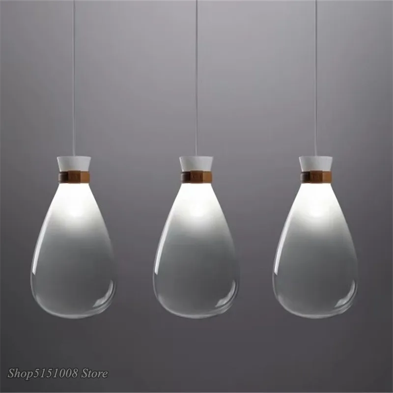 Nordic Pendant Lights Glass Lamps modern Loft Industrial Hanging Lamp Gradient Smoky Grey Lamparas Home decor Fixtures | Лампы и