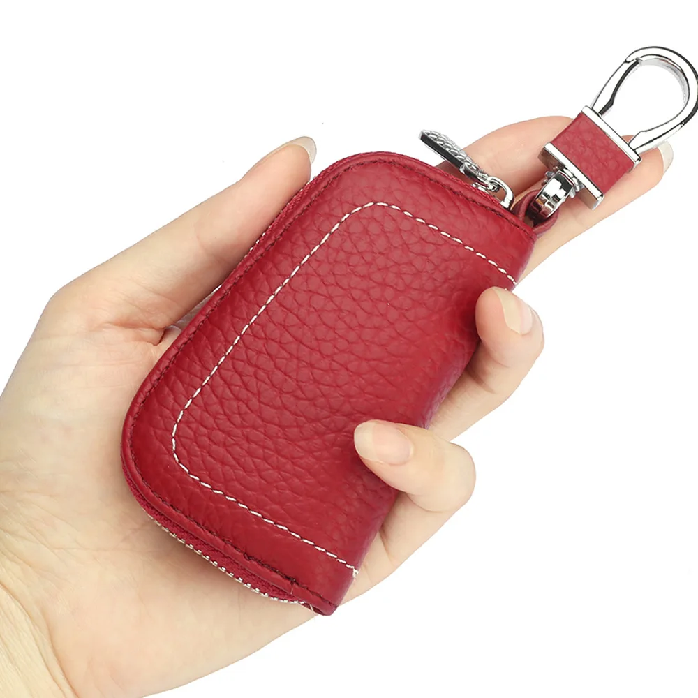 Сумка для ключей из натуральной кожи мужская и женская на молнии | Багаж сумки