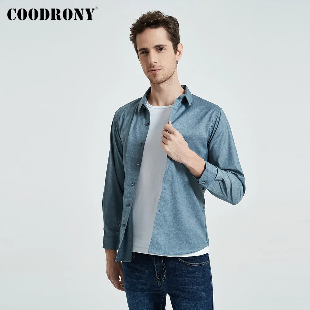 Рубашка COODRONY мужская с длинным рукавом модная блуза деловая повседневная одежда