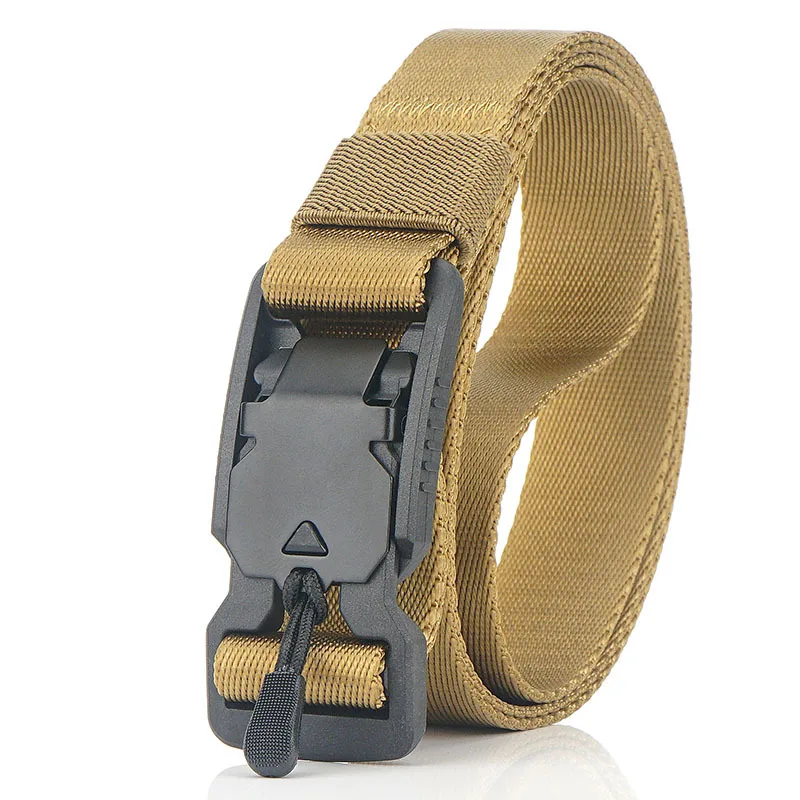 Belts for Men Magnetic Buckle Nylon Thin Belt Outdoor Military Tactical Training Male Canvas Waistband 2.5cm