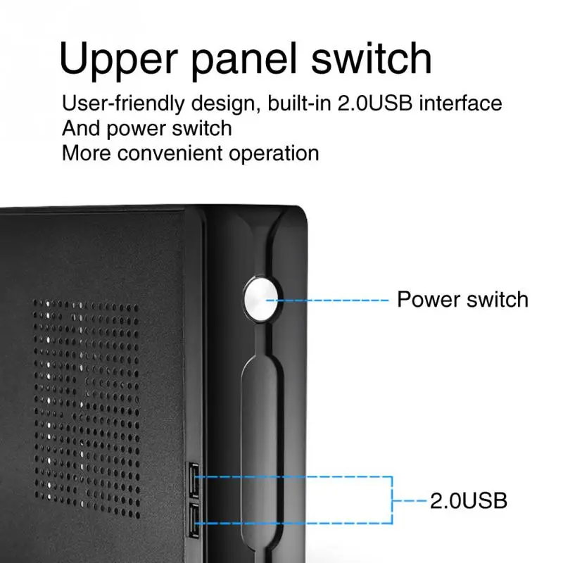 Практичный блок питания горизонтальный Настольный HTPC чехол для компьютера 2 0 USB