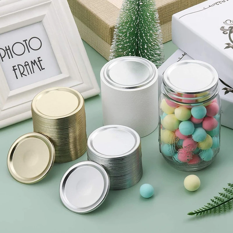 

70mm Canning Lids Jar Split-Type Lids Reusable Leak Proof Storage Solid Caps Metal Canning Jar Lids