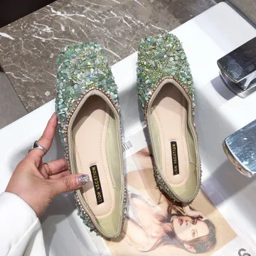 

Grandma Shoes Round Toe Shallow Mouth Women All-Match Casual Female Sneakers Flats Square New Comfortable Dress Slip-On Rubber