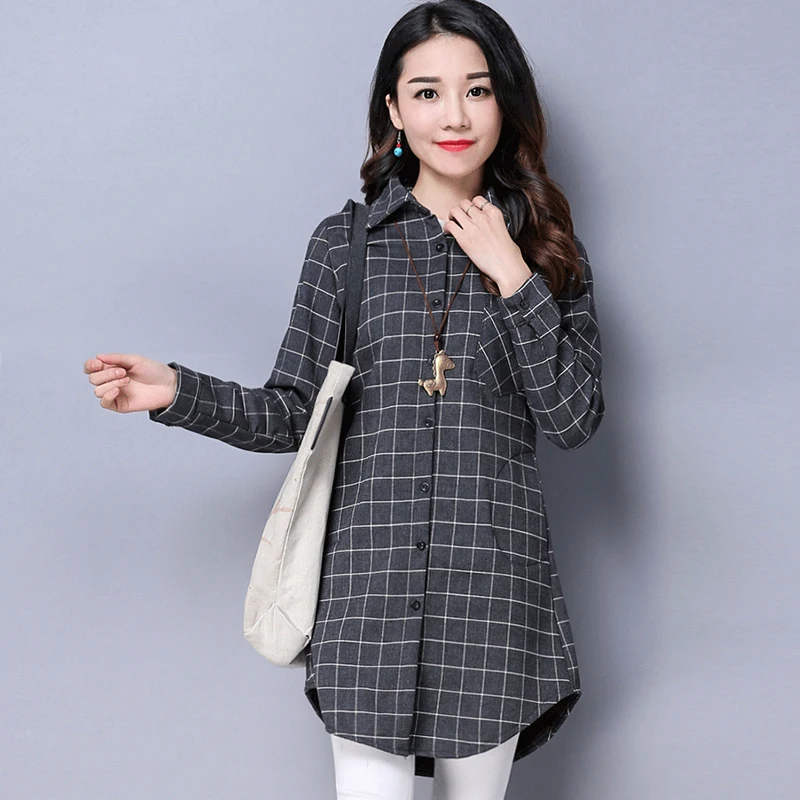 Новинка 2021 клетчатые блузки в клетку женская рубашка с длинным рукавом