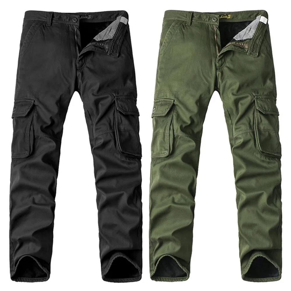 2017 Топ Мода Мульти-карман твердые мужские брюки карго высокое качество большой