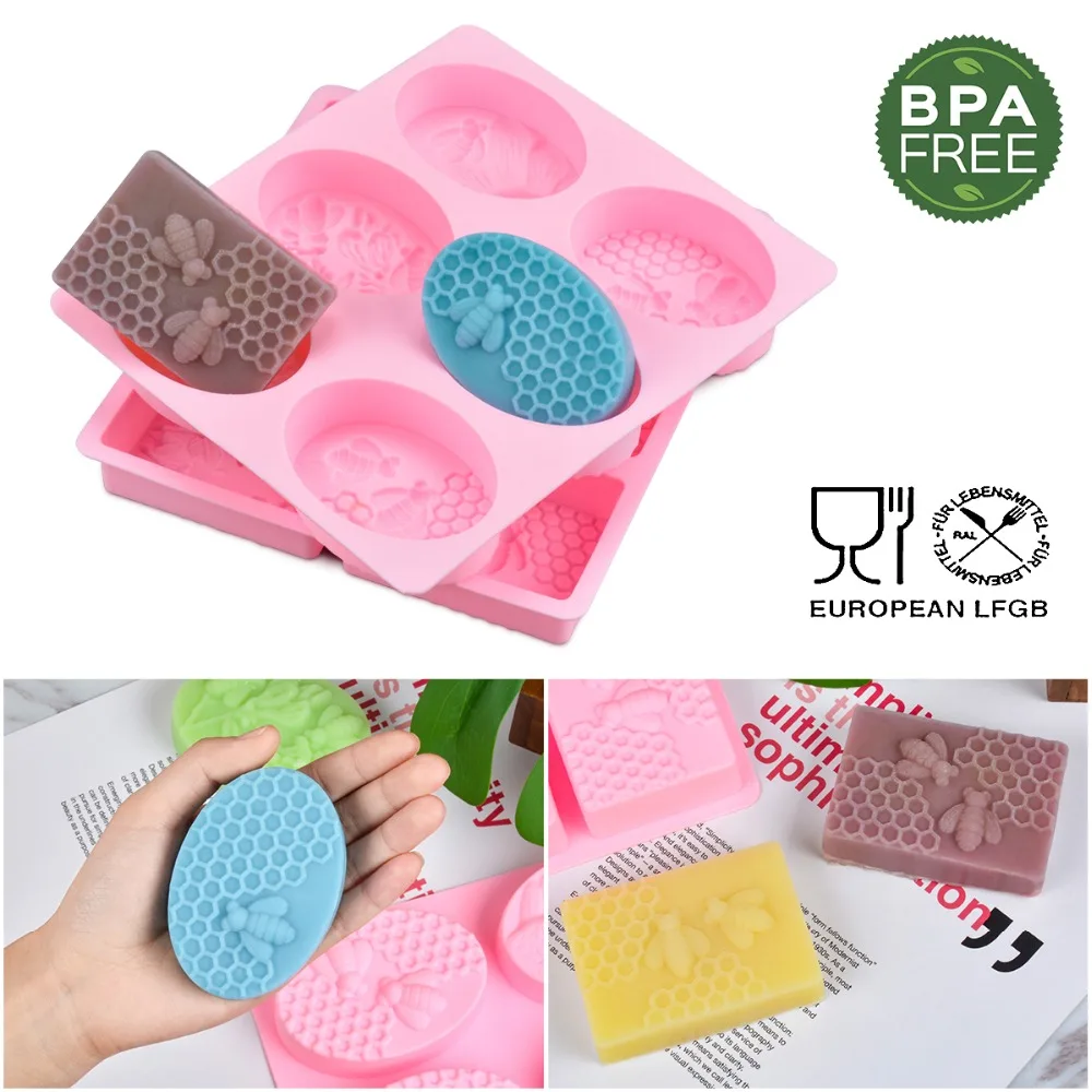6 сотовых форм силиконовые формы для мыла ручная работа изготовления 3D овальная