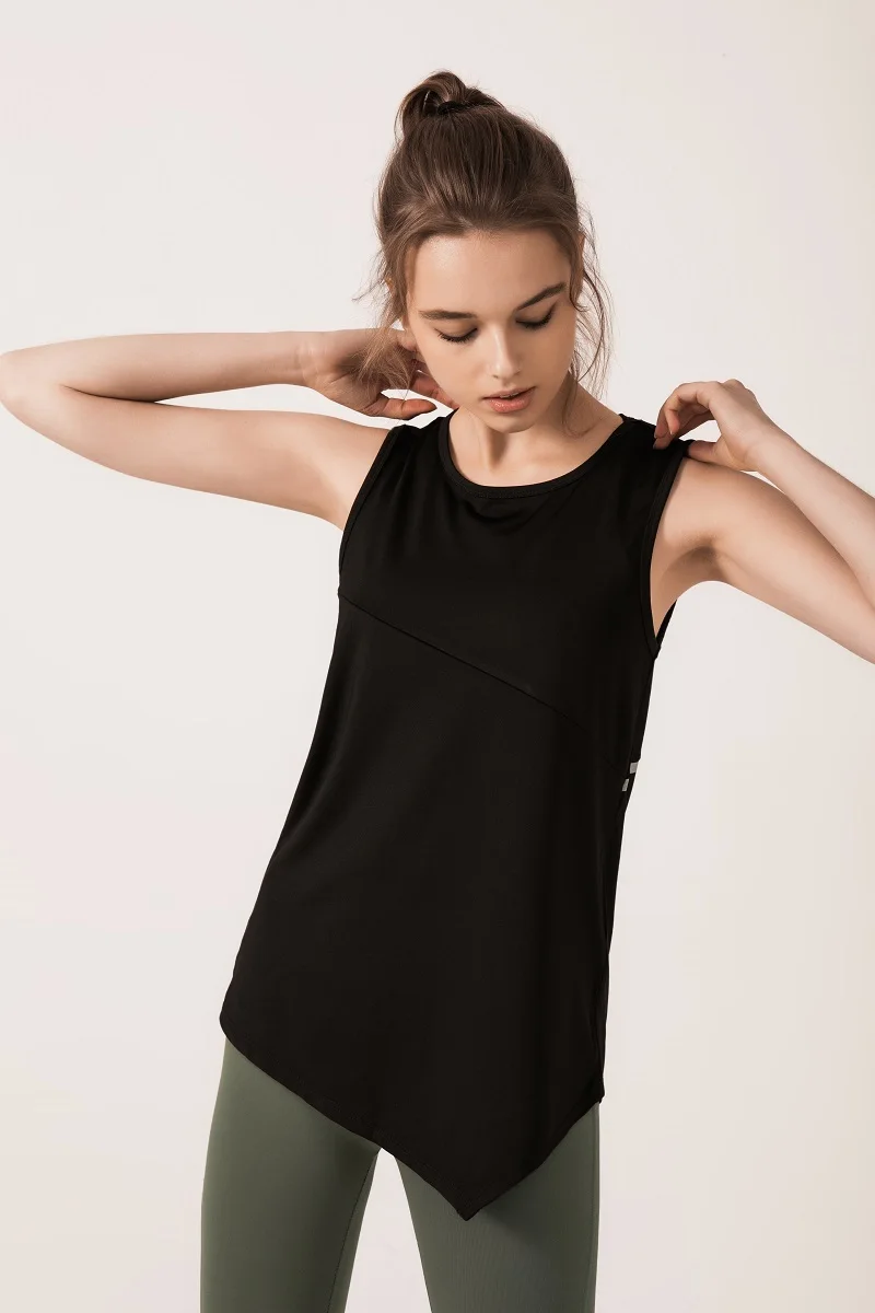 

Новинка весна-лето, асимметричный жилет для йоги, Женский однотонный жилет для фитнеса, прямые продажи от производителя, одежда для йоги для...