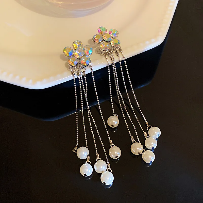 

Beautiful Long Earrings 2021 New Personality Flower Pearl Tassel Earrings Jewelry Wholesale