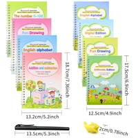4 books pen reusable 3d magic exercise book children 0 10 writing stickers calligraphy english numbers letters montessori toy