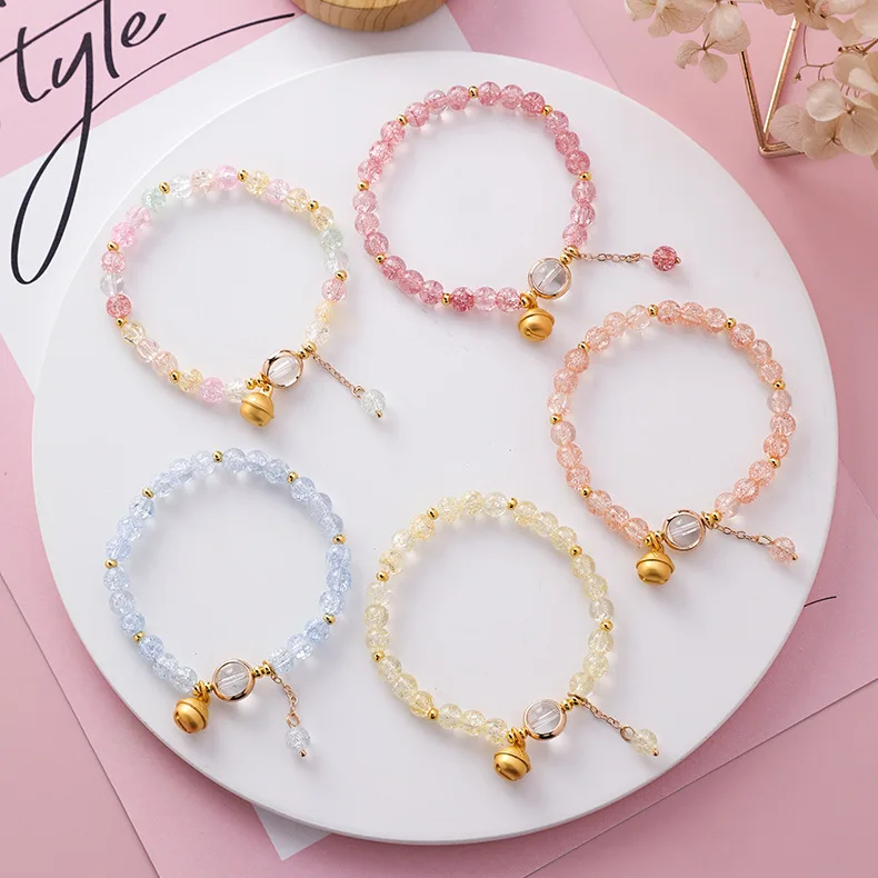 Новые студенческие милые хрустальные бусины маленький Шарм браслет с