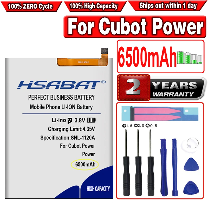 

HSABAT 6500mAh High Capacity Battery for Cubot Power Smart Phone