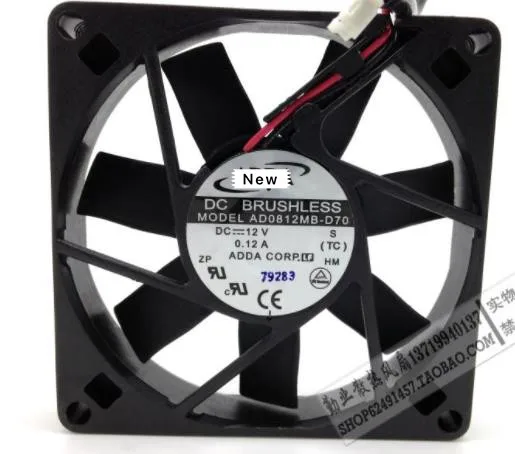 

For ADDA AD0812MB-D70 DC 12V 0.12A 80x80x15mm Server Cooling Fan
