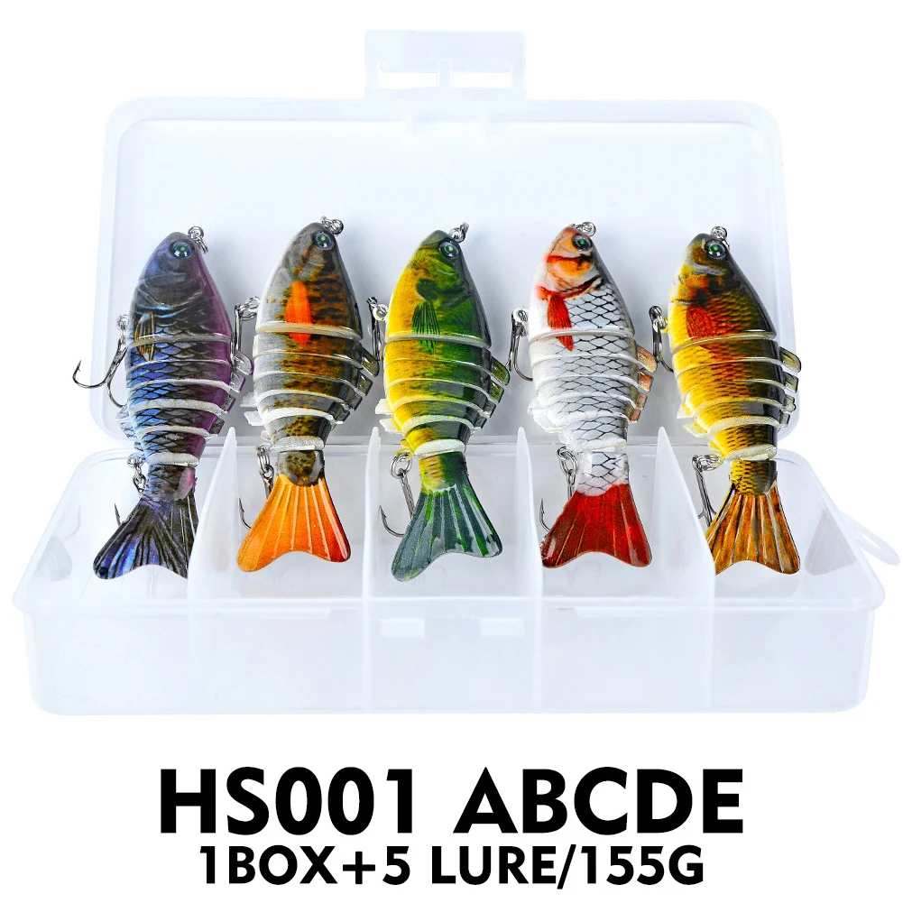 

5pcs Simulation Fly Tackle Crankbaits Multi Section Lakes River Mini Fish Shape Accessories Fake Bait Sea Fishing Lure Hard