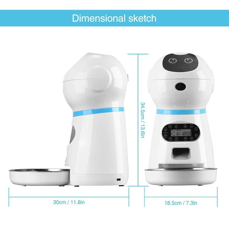 

Automatic Pet Feeders With Voice Record Stainless Steel Dog Food Bowl Auto Cat LCD Screen Timer Food Dispenser EU US UK AU Plus