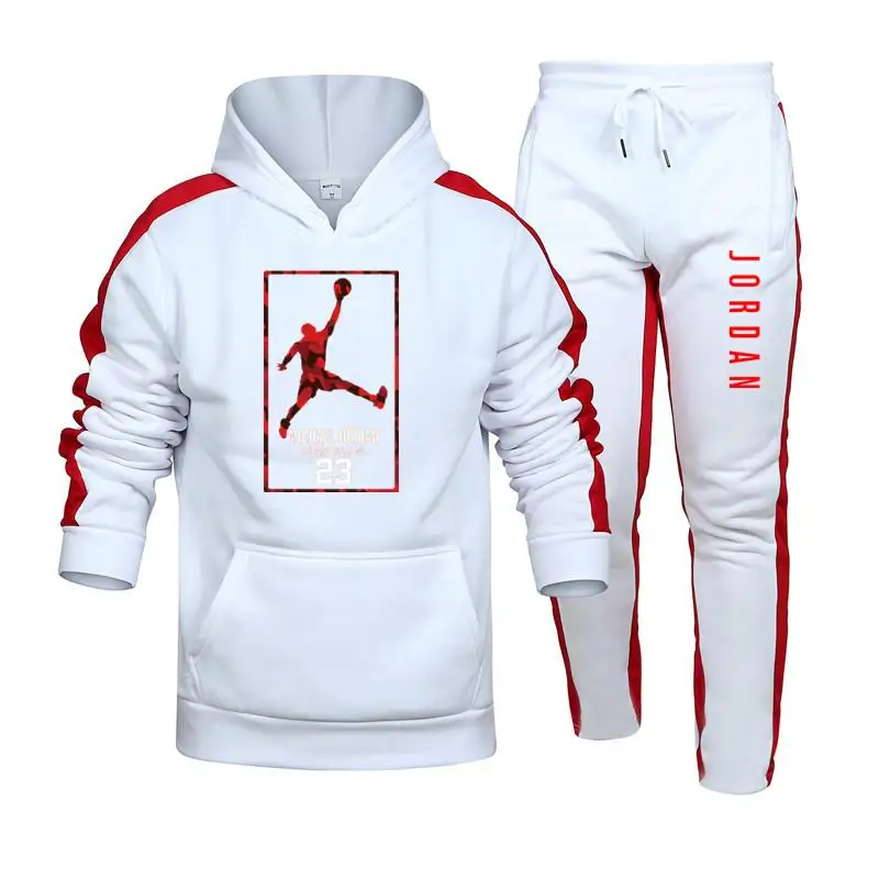 

2020 Men Pullover Sets Casual Hoodies Men Sports Pants Hoodie Male Suits Jogging Sports Pants 2pcs