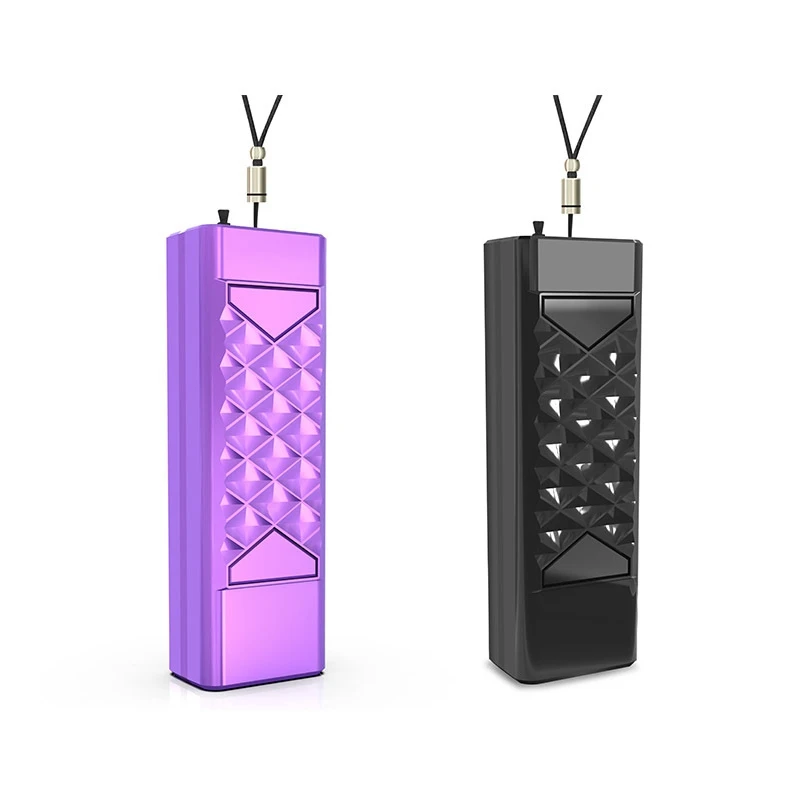 

2 набора, новинка, бриллиантовое ожерелье, USB, носимое мини-отрицательное ионное, низкий уровень шума, фиолетовый и черный