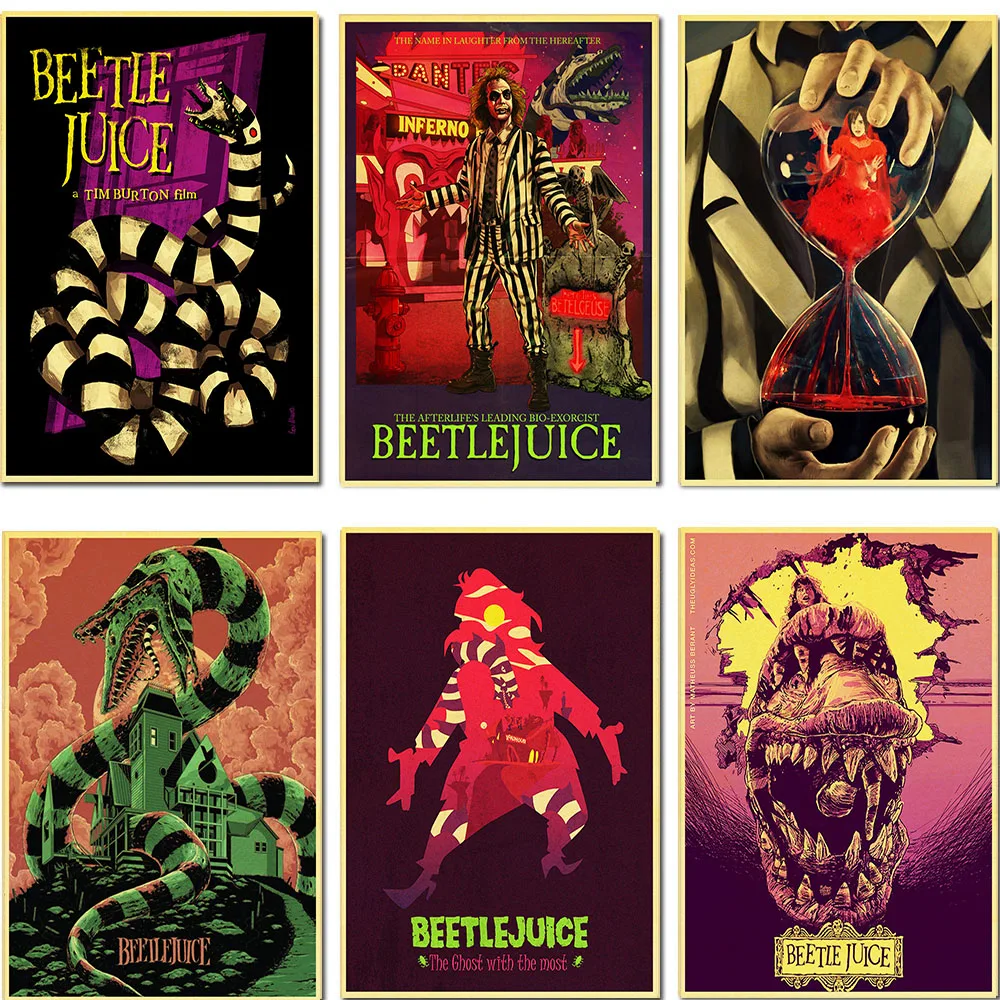 Фильма ужасов Beetlejuice ретро постер Стикеры из крафтовой бумаги домашний декор для