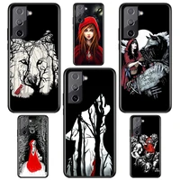 fairy tale girl wolf for samsung galaxy s22 s21 s20 fe ultra pro lite s10 5g s10e s9 s8 s7 s6 edge plus black phone case
