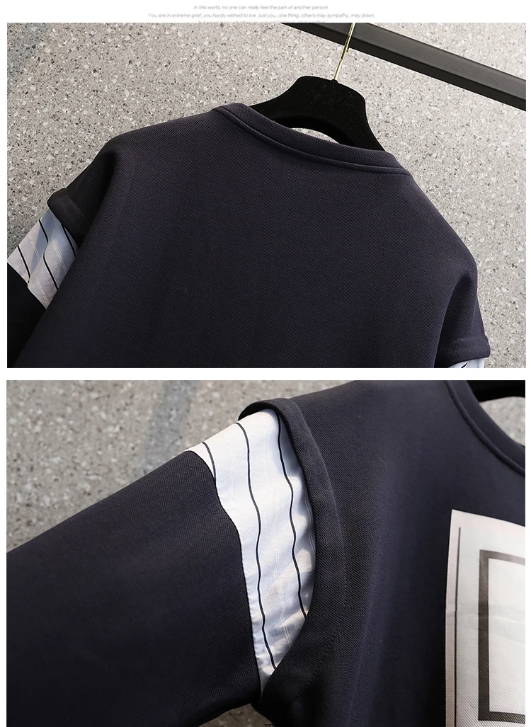 Женский свободный пуловер в полоску с длинным рукавом и круглым вырезом | Женская