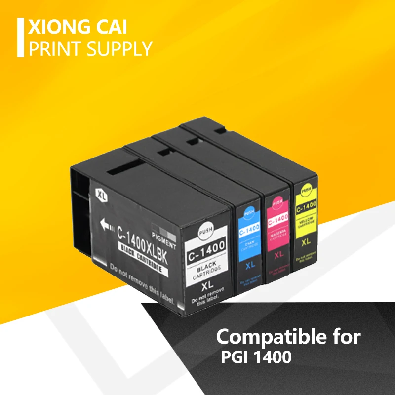 

4X XiongCai Compatible Ink Cartridges For Canon PGI 1400 MAXIFY MB2040 MB2340 MB2140 MB2740 printer printers PGI-1400 PGI1400 XL