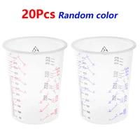 20pcs disposable paint mixing cups clear plastic measuring jugs diy stain pour art containers multi purpose kitchen baking tools