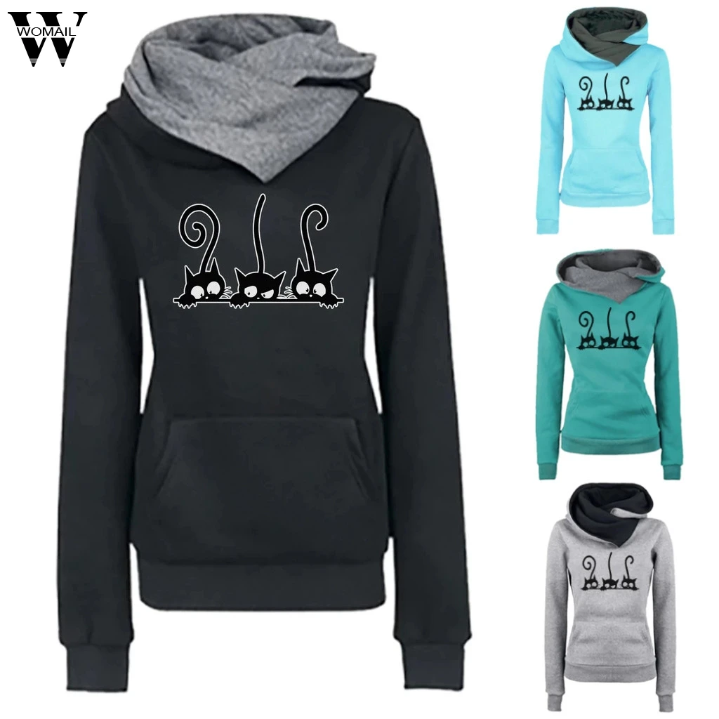 Женские свитшоты Womail повседневный осенний пуловер с длинным рукавом и принтом