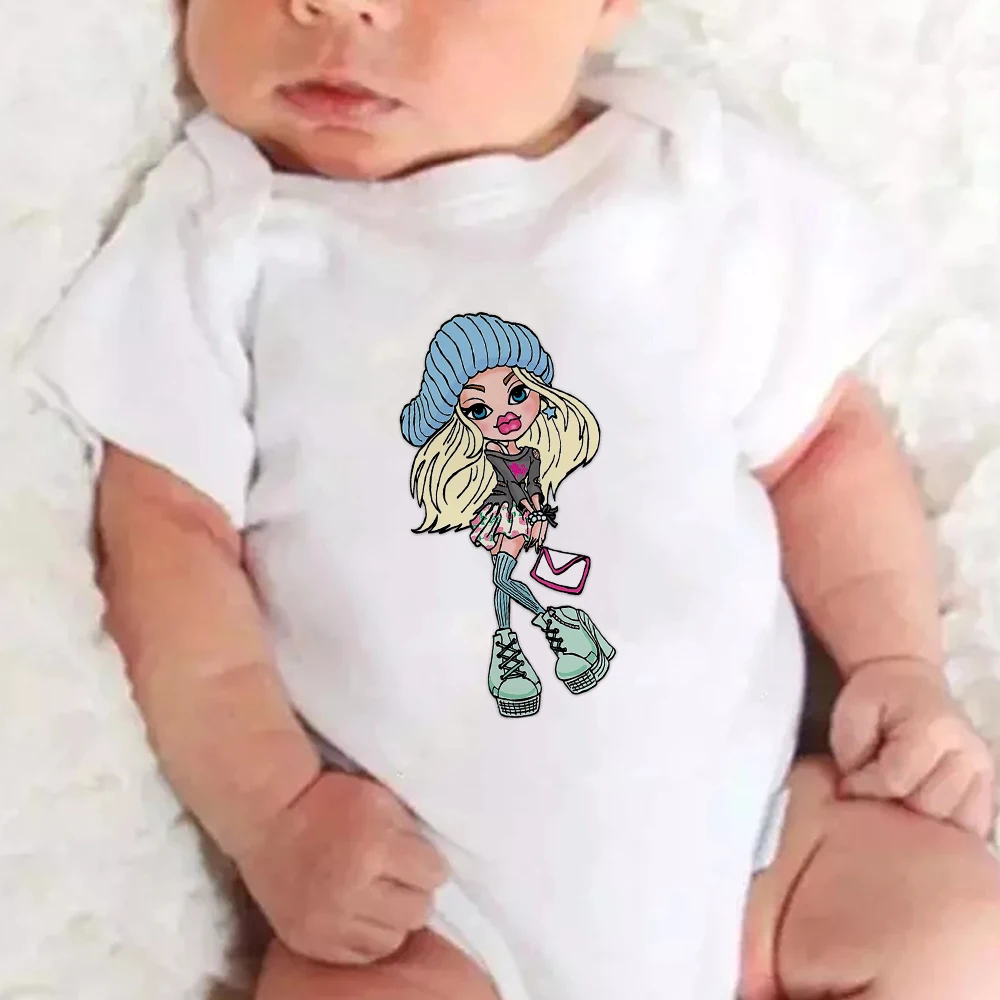 

Baby Girl Clothes Bratz Cartoon Baby Body Summer Short Sleeve Casual Baby Bodysuit Cozy Soft Baby Things Twins Summer Onesie