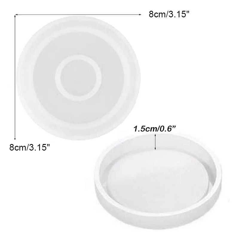 Hot 4 Pack Round Silicone Coaster Molds Clear Epoxy for Casting with Resin Concrete Cement and Polymer Clay | Дом и сад
