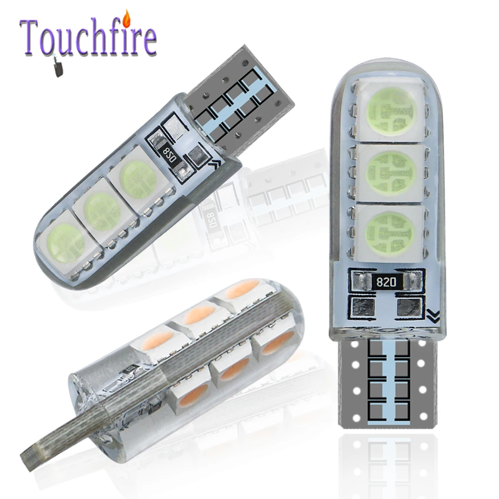 100pcs Auto T10 W5W LED car Bulbs 194 5630 6Chips COB Silicone Shell Car Marker interior Reading lamp Silica Gel Wedge Wholesale |