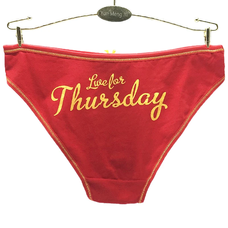 

7pcs/lot Funny Letter Printed Women Underwear Low Waist Cotton Lady Briefs Creative Week Underpants 40