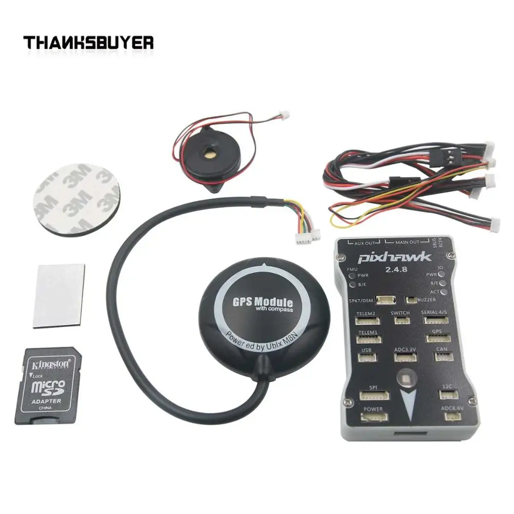 Контроллер полета Pixhawk PX4 2.4.8 32 бит ARM FPV встроенный PX4FMU + PX4IO с чехлом Ublox M8N GPS для