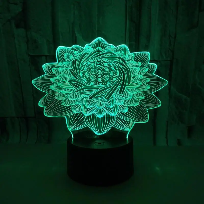 Лотос 3d лампа Deco Enfant Chambre настольная лампа Lamparas De Mesa 3d светодиодный Ночной светильник с цветами настольные лампы
