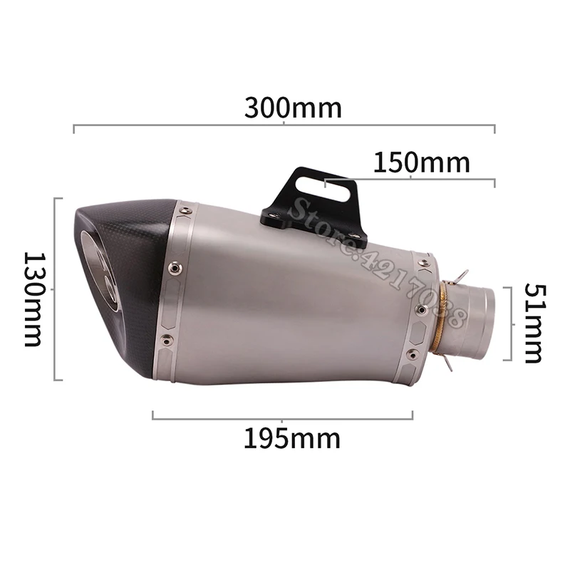 51 мм универсальный глушитель без шнуровки для мотоцикла с двойным отверстием