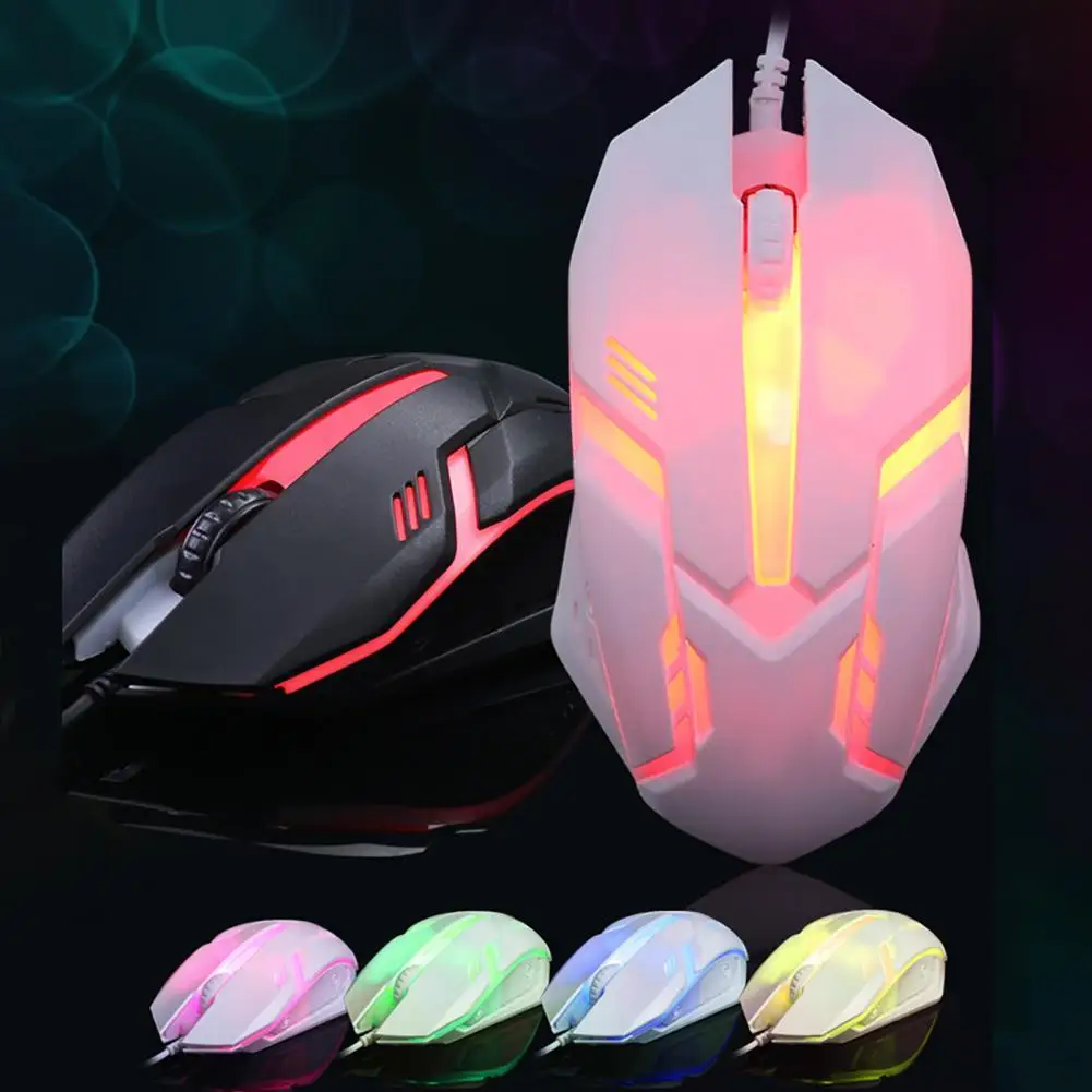 

Anti-scratch USB Mouse Rainbow Backlight Computer Mouse Wired Plug Play Anti-slip Gaming Mouse Optical Computer Mouse for PC