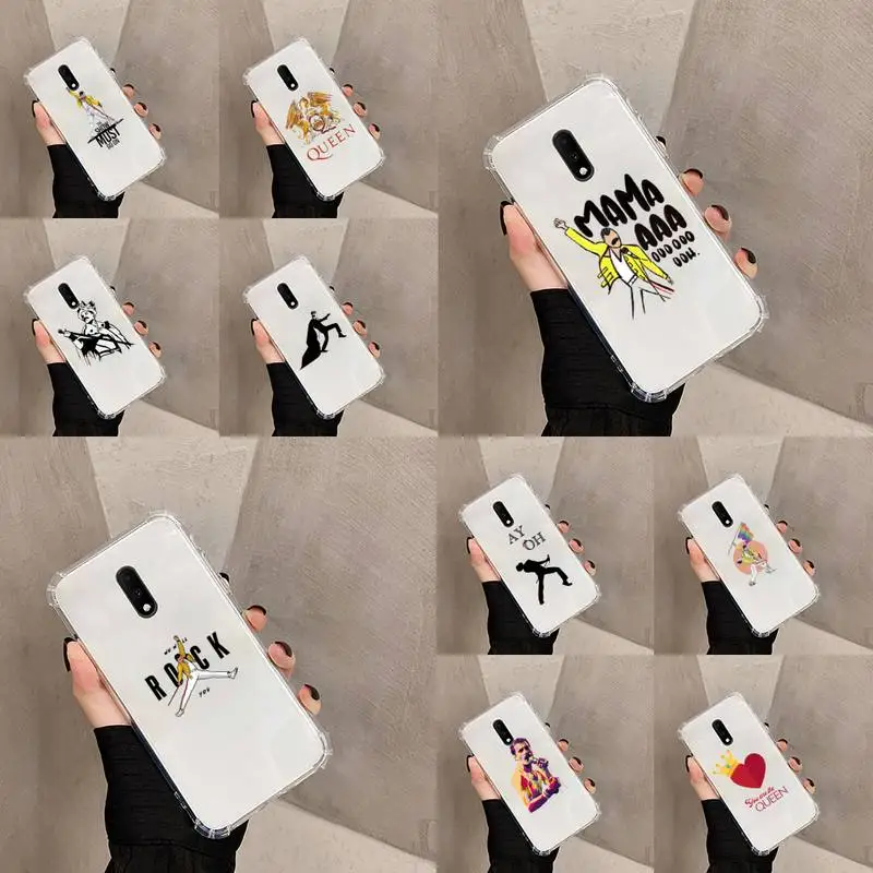

Freddie Mercury Queen band Phone Case Transparent For OnePlus MEIZU MEITU M 7 8 9 16 17 T PRO XS moible bag
