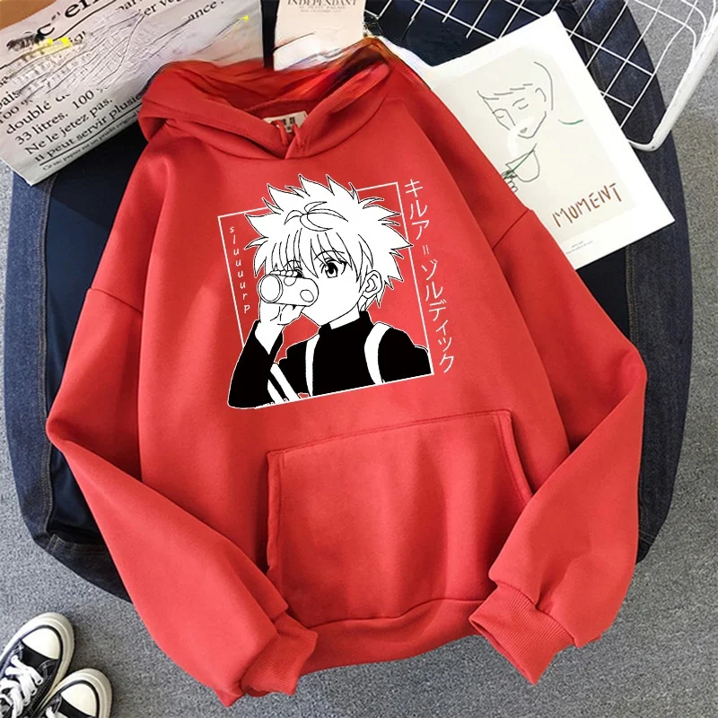 

Cute Mens Hoodies Hunter X Hunter Men Women Pullovers Hoodies Sweatshirts Killua Zoldyck Hisoka 90s Anime Hoody Streetwear Tops